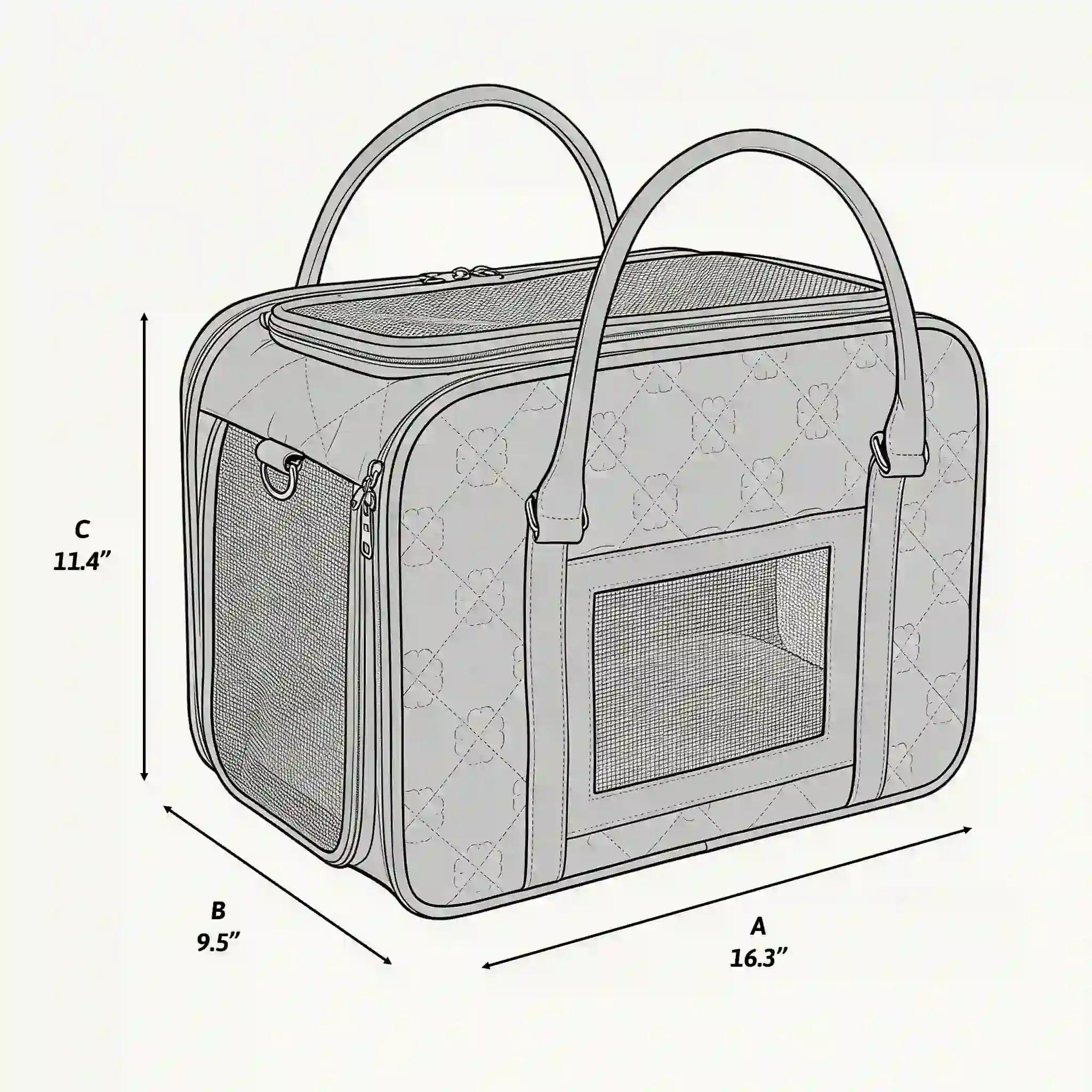 size chart of  small dog carrier