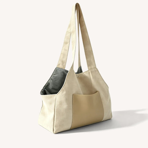 biege small dog carrier, designed by wagtrek