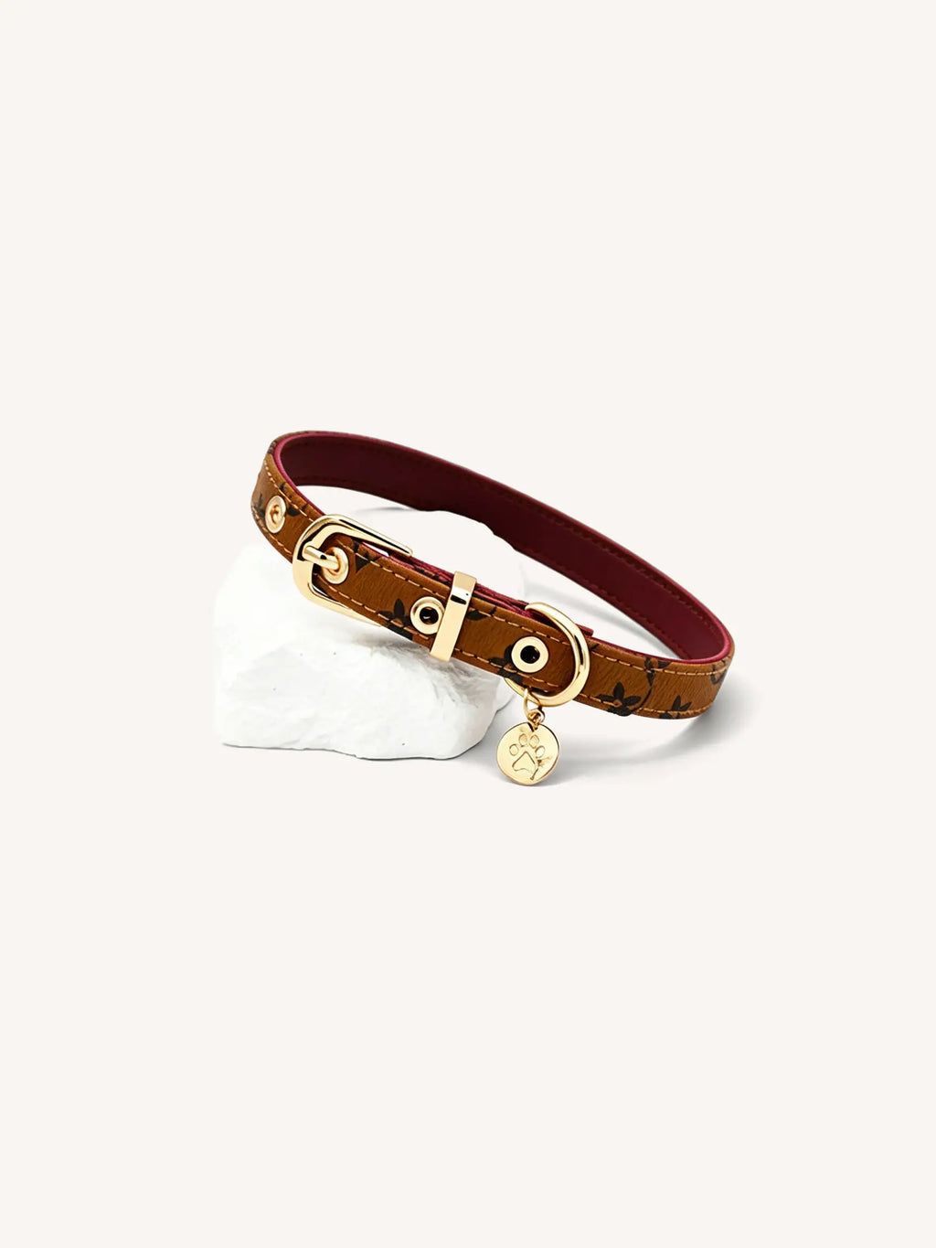 brown color-the gallery lead collar, designed by wagtrek